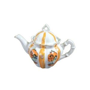 Vintage Mepoco Ware Made In Japan Little Teapot‎ With Gold Detail